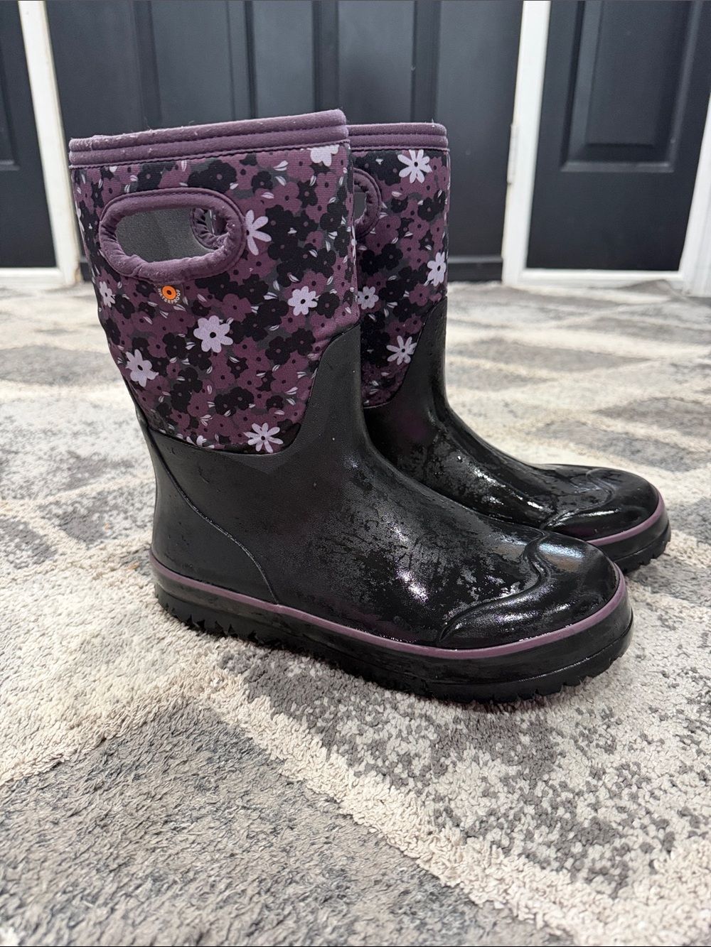 Bogs GirlsPurple Floral Snow Boots
